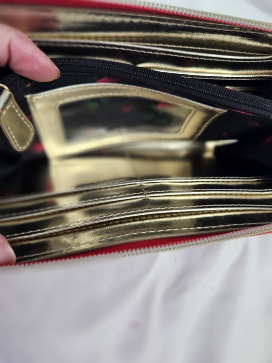 Betsey Johnson Red Zip Wallet with Leopard Bow Accent - Picture 11 of 12